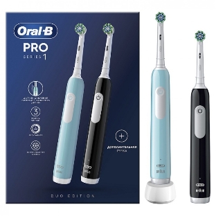 Набор электрических зубных щеток Oral-B Pro Series 1 бирюзовый/черный
