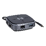 Многофункциональная док-станция Intrend ITACS-9W Type-C с беспроводной зарядкой 3 встроенных высокоскоростных USB 3.0, встроенный высокоскоростной TF и SD карт ридер, разъем RJ-45 для подключения к локальной сети HDMI 4K/30Hz, 60W Power Delivery порт,
