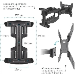 Кронштейн для телевизора Arm media COBRA-45 new черный 4 шт/уп. 22"-65", max 45 кг, 4ст св., нак. + 5° -10°, пов. 160°, от ст. 45-495 мм., max VESA 400x400