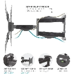 Кронштейн для телевизора Arm media COBRA-45 new черный 4 шт/уп. 22"-65", max 45 кг, 4ст св., нак. + 5° -10°, пов. 160°, от ст. 45-495 мм., max VESA 400x400
