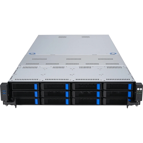 Серверная платформа ASUS RS720-E11-RS12U, 2U, 2 x LGA4677, 32 DIMM DDR5, 12=8 x NVMe/SAS*/SATA + 4 NVMe/SATA hs, 2 x M.2 slot, 2 x 10Gbe (X710) RJ45 port,Up to 8 slots PCIe 5.0, 1 x OCP 3.0, 1+1 1600W