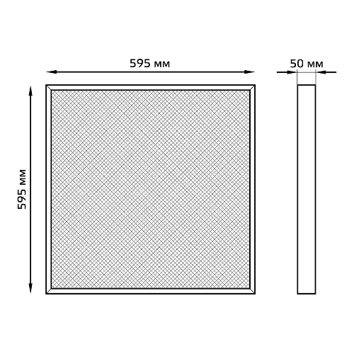 Светильник офисный Gauss MiR 35W 3500lm 4000K IP40 595x595x50мм призма с БАП LED