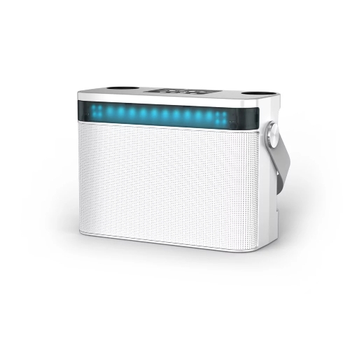 Переносная караоке система TRS2403 iconBIT K902W Колонка 10Вт, 2 микрофона Bluetooth, световые эффекты, аккумулятор в колонке 3000mAh и микрофонах, 22.3*9.6*15.7CM, белый