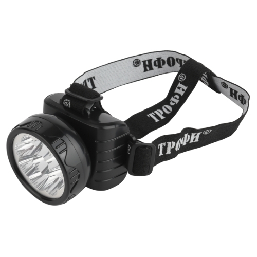 Фонарь налобный ЭРА светодиодный Трофи TG9 ударопрочный, 9 LED, 2 режима, аккумуляторный, черный
