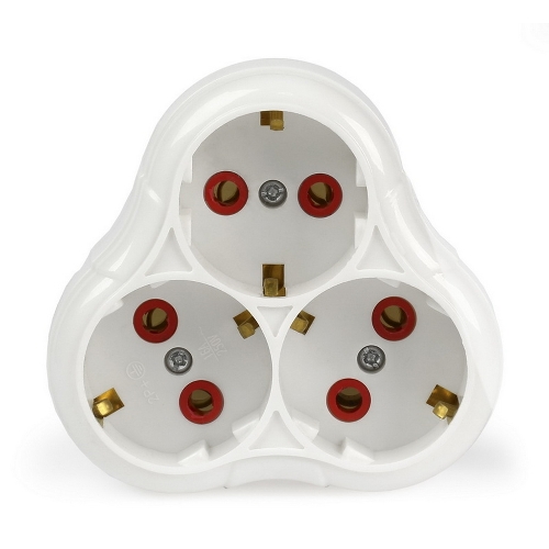 Тройник Smartbuy (SBE-16-A01-3z) 3 гнезда с заземлением круглый белый 16А 250В