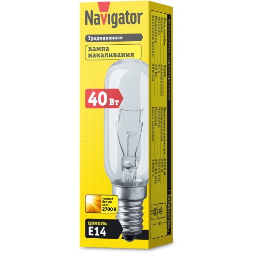 Лампа накаливания Navigator NI-T25L-40-230-E14-CL