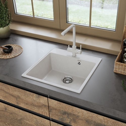 Кухонная мойка Maunfeld Perla 505 MFQS-505W кремовый