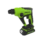 Перфоратор GreenWorks GD24SDS1K2, 24 В, 1,2 Дж, от аккумулятора