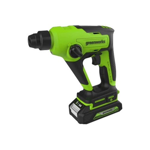 Перфоратор GreenWorks GD24SDS1K2, 24 В, 1,2 Дж, от аккумулятора