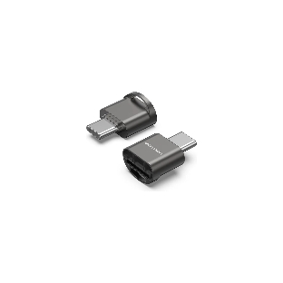 Кард-ридер Vention CLMH0/серый/OTG USB 2.0 CM/MicroSD/USB Type-C/металл