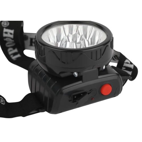 Фонарь налобный ЭРА светодиодный Трофи TG9 ударопрочный, 9 LED, 2 режима, аккумуляторный, черный