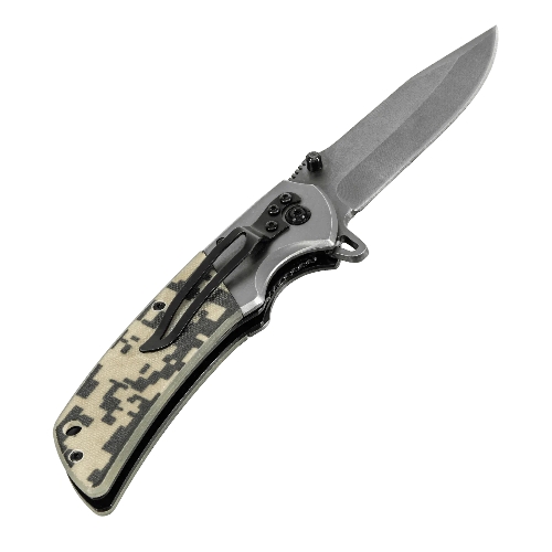 Нож складной Denzel, многоцелевой, системы Liner-Lock, с накладкой G10 на классической рукоятке 79207