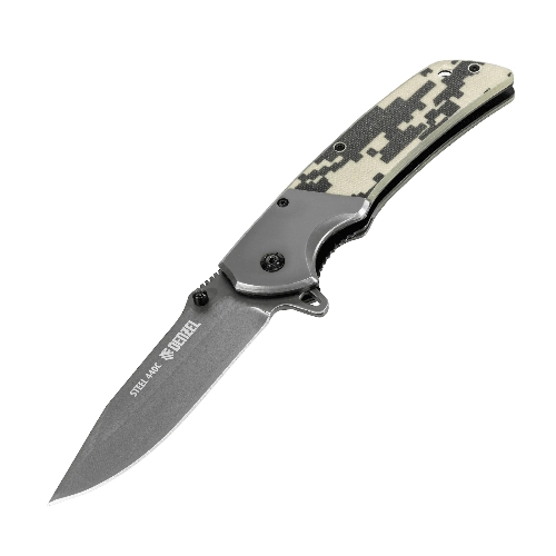 Нож складной Denzel, многоцелевой, системы Liner-Lock, с накладкой G10 на классической рукоятке 79207