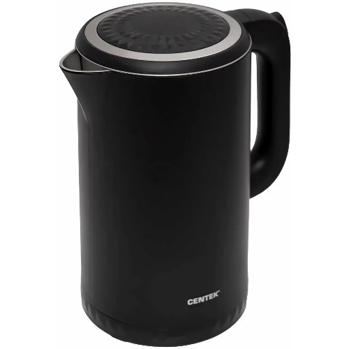 Чайник электрический Centek CT-0020 черный металл 1.7 л, 2200 Вт, бесшовная колба, двойные стенки