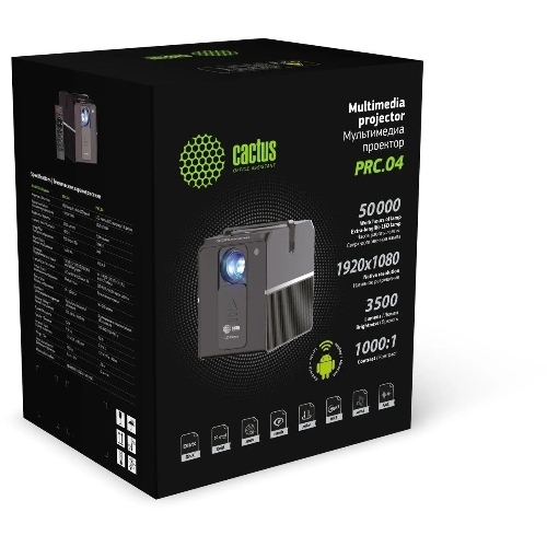 Проектор Cactus CS-PRC.04WT.WUXGA-A LCD 3200Lm (1920x1080) 2000:1 ресурс лампы:30000часов 1xUSB typeA 1xHDMI 1.35кг