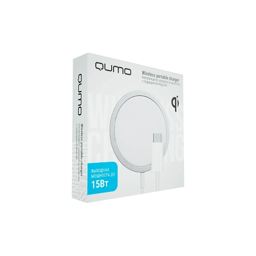 Беспроводное сетевое зарядное устройство Qumo Qi15w (Charger 0046) c поддержкой MagSafe для iPhone