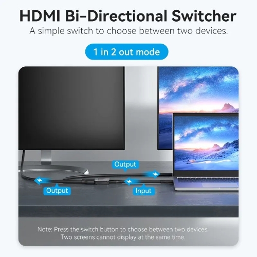 Переключатель - разветвитель Vention HDMI v2.0 4K двунаправленный 2x1/1x2