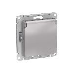 Механизм розетки 1-м СП AtlasDesign 16А IP20 с заземл. защ. шторки с крышкой алюм.