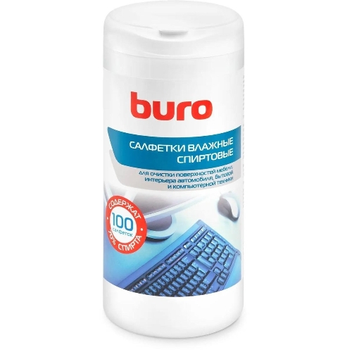 Влажные салфетки спиртовые Buro BU-AN32 антибактериальные, 100 листов