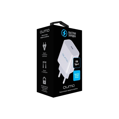Сетевое зарядное устройство Qumo Energy light (Charger 0051) PD 20W, 1USB, Type-C, белый