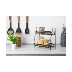Этажерка настольная двухуровневая Mallony L’ordine Nero, 31,5*17*33 см