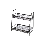 Этажерка настольная двухуровневая Mallony L’ordine Nero, 31,5*17*33 см