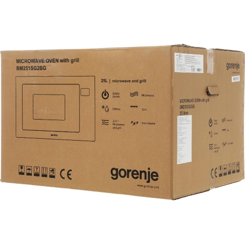 Встраиваемая микроволновая печь Gorenje BM251SG2BG, 25л, 900Вт, черный