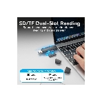 Кард-ридер Vention CLKB0/черный/SD,SDHC,SDXC,TF,micro-SD,micro-SDXC,miсro-SDHC/USB 3.0/Type C/OTG/пластик