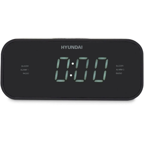 Радиобудильник Hyundai H-RCL221 черный LCD подсв:белый часы:цифровые FM