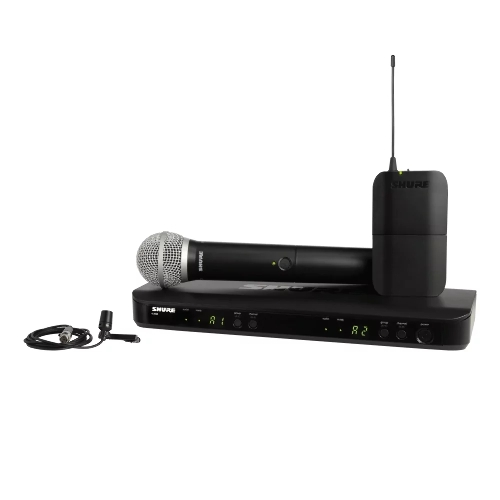 Микрофонная система SHURE BLX1288E/CVL-M17 беспроводная, двухканальная, с ручным передатчиком PG58 и петличным микрофоном CVL-B/C, частота UHF 662-686 МГц