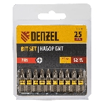 Набор бит Denzel PH1х25, сталь S2, шестигранный профиль, 10 шт.