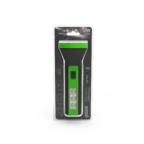 Фонарь ручной Gauss GFL102 2W 100lm lead acid 250mАч LED