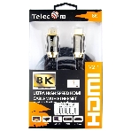 Кабель HDMI 19M/M,ver. 2.1, 8K@60 Hz 2m метал разъемы, нейлоновая оплетка Telecom TCG300-2M