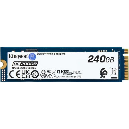 Накопитель SSD Kingston DC2000B, 240Gb, PCIe 4.0 x4, M.2 2280, R/W 4500/400