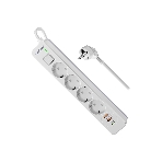 Удлинитель с сетевым фильтром Defender DFS 143, белый, 4розетки, USB+TypeC, 3 м.