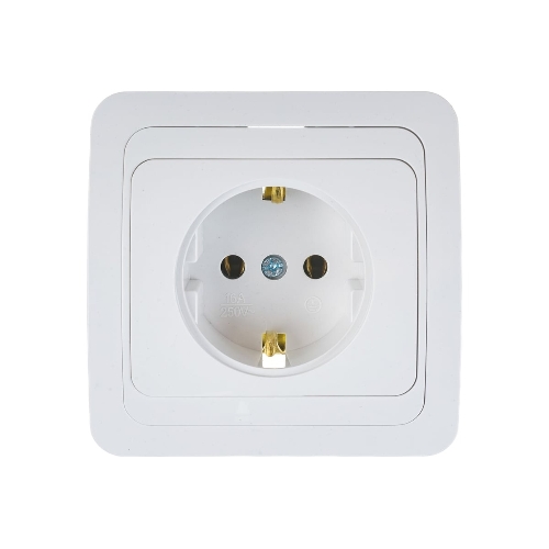 Розетка 1-м CLASSICO с заземл. 2028 бел. ASD/IN HOME 4680005959907