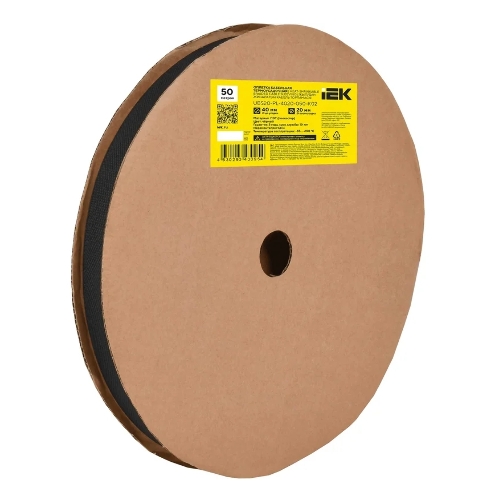 Оплетка кабельная IEK UBS20-PL-4020-050-K02, 40/20мм, 50м, термоусадочная, черная