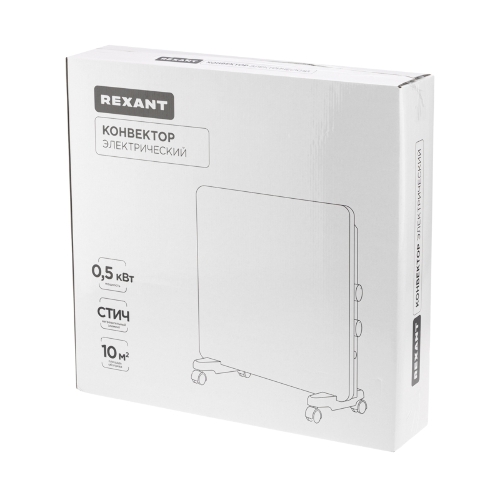 Конвектор электрический Rexant белый, 500 Вт, 10 м2, термостат