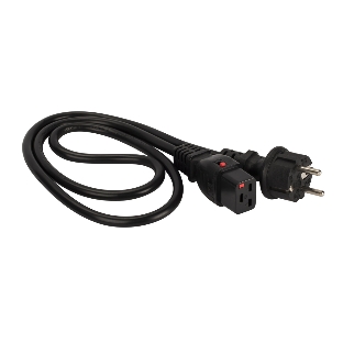 Шнур питания Lanmaster LAN-PP19L/SH-0.5-BK C19-Schuko проводник.:3x1.5мм2 0.5м 220В 16А черный