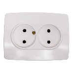 Розетка ЭРА 2X2P, 16A-250В, IP20, белый (10/100/1600)
