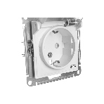 Механизм розетки 1-м СП AtlasDesign AQUA с заземл. защ. шторки с защ. крышкой 16А IP44 белый, SchE ATN440146