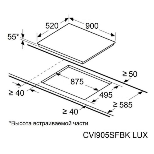 Индукционная варочная панель Maunfeld CVI905SFBK LUX Inverter