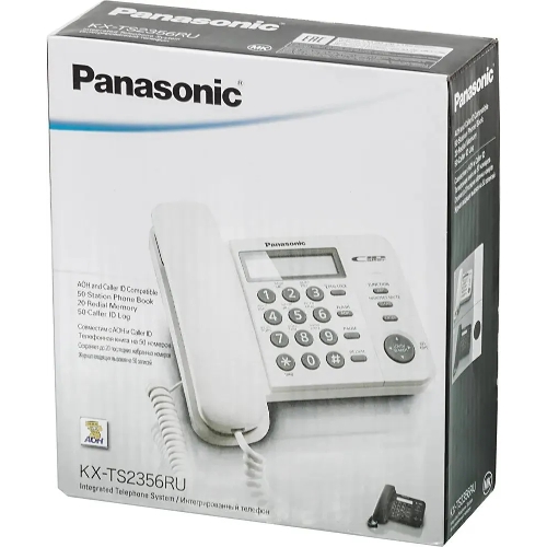 Телефон проводной Panasonic KX-TS2356RUB черный АОН,Caller ID,ЖКД,блокировка набора,выключение микрофона