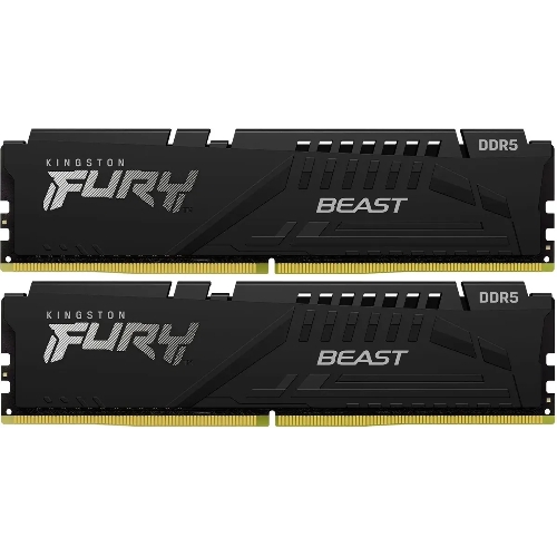 Оперативная память Kingston Fury Beast, DDR5, 32GB (2x16GB), 5600MHz, CL36, DIMM, с радиаторами, черный