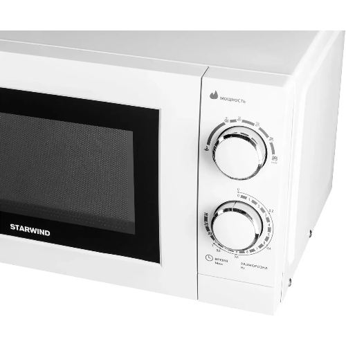 Микроволновая печь Starwind SMW3820 белый, 20 л, 700 Вт, переключатели - поворотный механизм