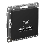 Карбон Розетка USB, 5В, 1 порт x 2,1 А, 2 порта х 1,05 А, механизм ATN001033 Schneider Electric