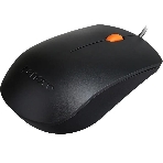 Мышь проводная Lenovo 300 черный, 1600 dpi, USB, кнопки - 3