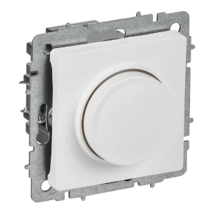 Светорегулятор IEK BR-D20-0600-K91 поворотно-нажимной СП BRITE СС10-1-0-БрАБ 600 Вт механизм арктич. бел.