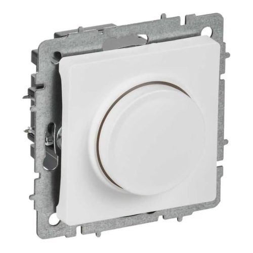 Светорегулятор IEK BR-D20-0600-K91 поворотно-нажимной СП BRITE СС10-1-0-БрАБ 600 Вт механизм арктич. бел.