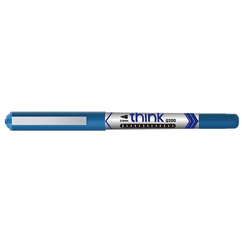 Ручка роллер Deli Think (EQ20030) синий, d=0.5мм, синие чернила, одноразовая ручка, стреловидный пишущий наконечник, линия 0.35мм